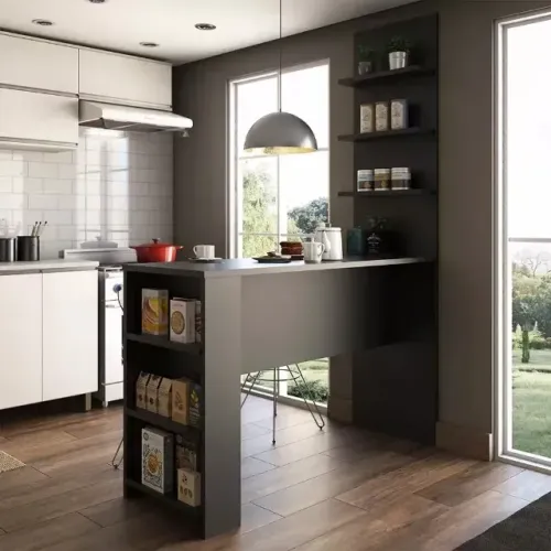 Bancada/Balcão/Mesa Gourmet para Cozinha com Painel