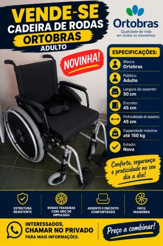 Cadeira de rodas Ortobras nova