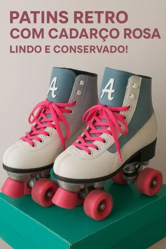 PATINS ROSA E BRANCO