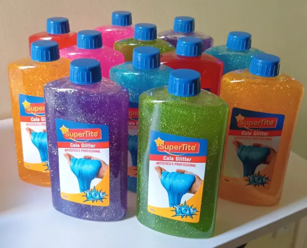 Kit 12 Tubos Cola SuperTite Glitter 500g (Novos Lacrados)