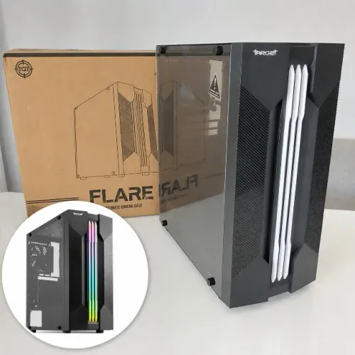 Gabinete Gamer TGT Flare LED 3 Fans Lateral Vidro ATX - PROMOÇÃO