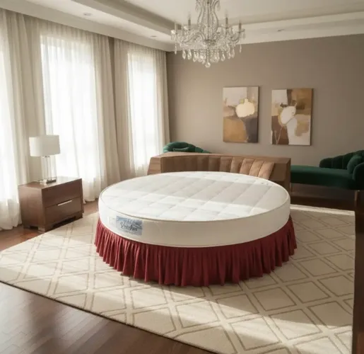 Cama Redonda Queen Base + Cabeceira+colchão -(Produto Novo)