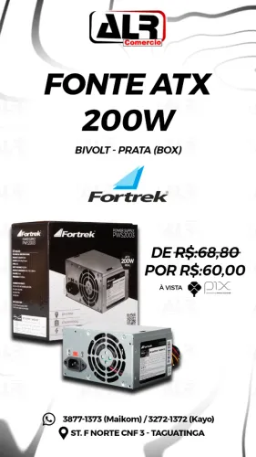 FONTE DE 200 WATS FORTREK BIVOLT