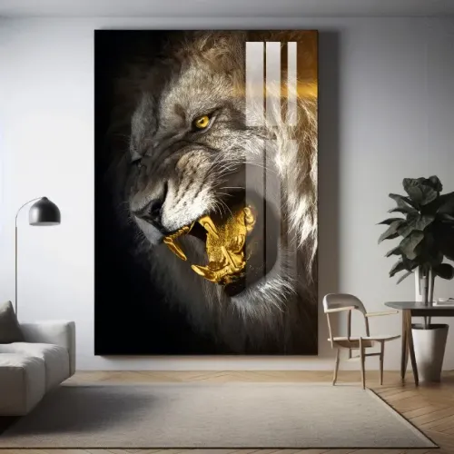 Quadro Decorativo Animais de Luxo - Moldura e Vidro 120x80cm