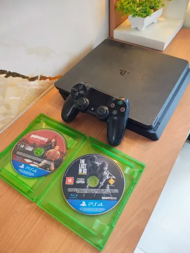 PS4 Slim + Controle Original + The Last OF US - SOMOS LOJA