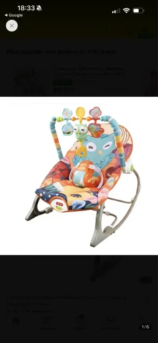 Cadeira de Descanso e Balanço Bebê Musical Funtime Aurora (Coruja) da Maxi Baby
