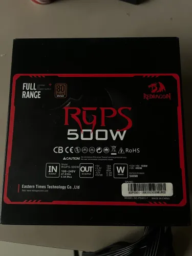 Fonte Redragon 500W 80 Plus Bronze - Funcionando Perfeitamente
