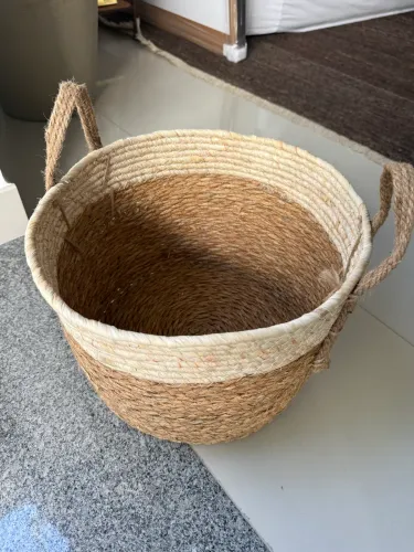 Cesto Organizador de Palha Tamanho Médio Natural