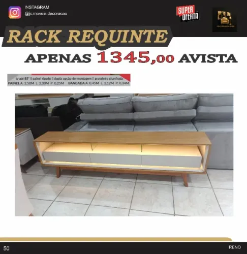 RACK REQUINTE EM MDF COM LED