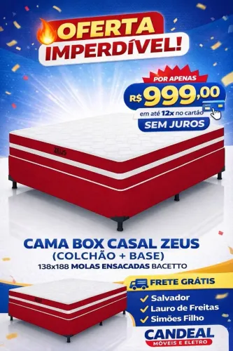 PROMOÇÃO CAMA CASAL ZEUS - FRETE GRATIS SALAVDOR E LAURO DE FREITAS!!!