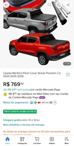 Capota Marítima Flash Cover Strada Freedom Cd 2024 2025 2026