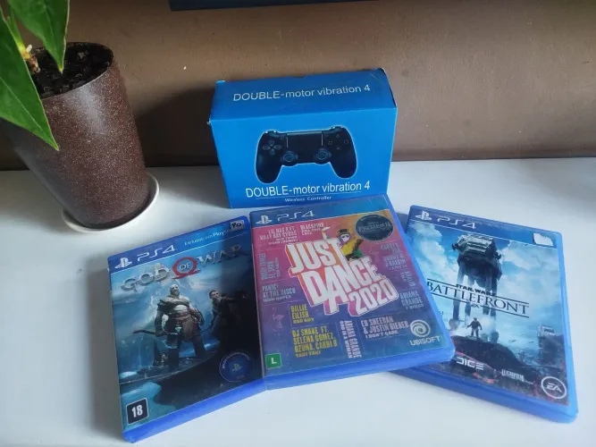 KIT 3 JOGOS+ 1 CONTROLE NOVO PS4