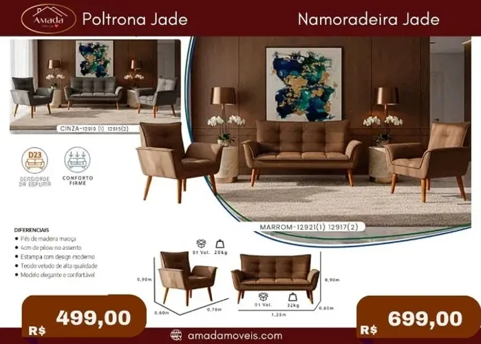 Poltrona Jade, a pronta entrega 