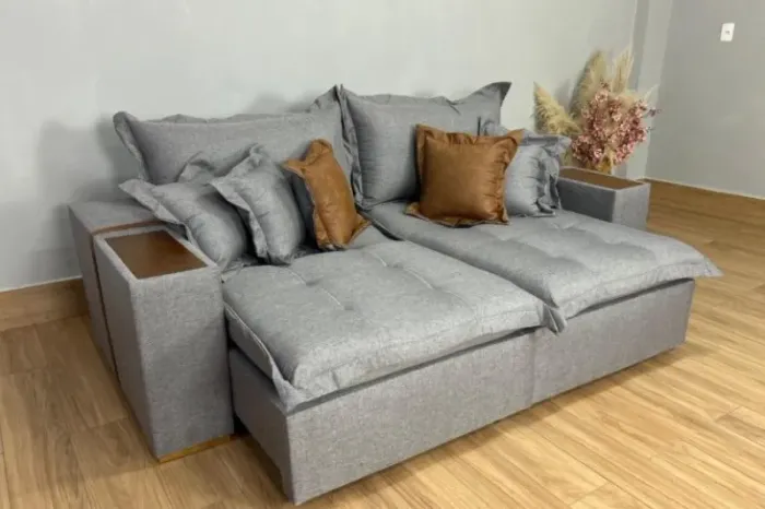 sofá cama retrátil reclinável gabriela 2.30M- FRETE GRATIS / ENTREGA HOJE!!