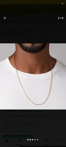 Cordão Masculino Rommanel Banhado A Ouro 18K Original 60cm