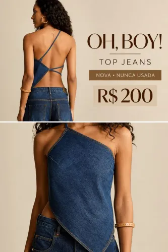 Blusa Jeans, marca: Oh boy, nova