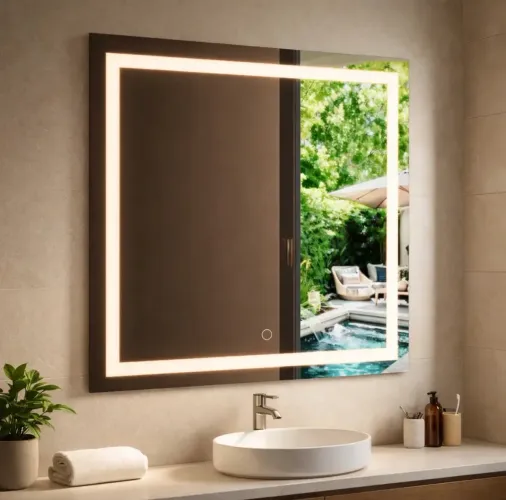 Espelho 80x80 led touch