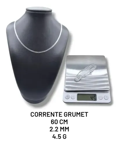 Corrente de Prata Grumet