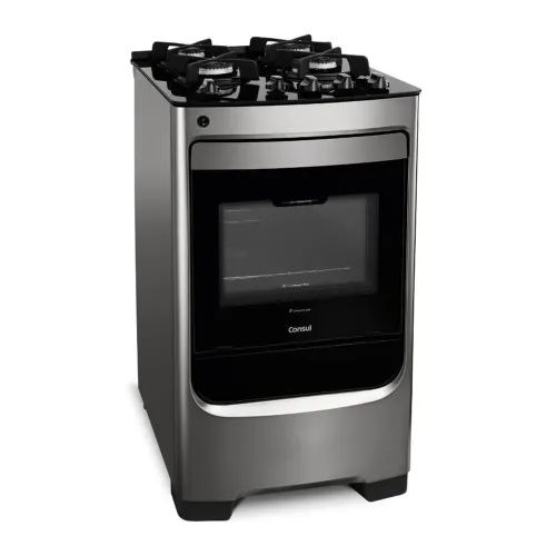 Fogão Inox Consul 4 Bocas + Mesa de Vidro