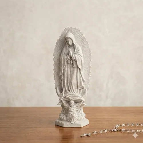 Imagem Nossa Senhora de Guadalupe 15 cm Estátua Católica 3D