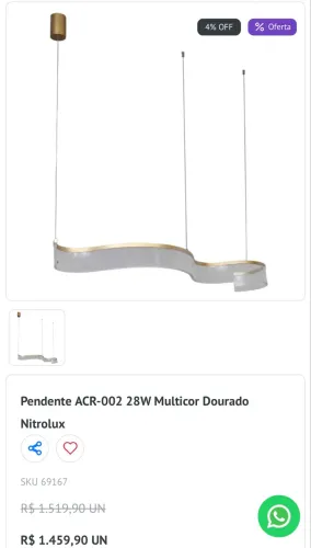 Pendente de mesa Nitrolux