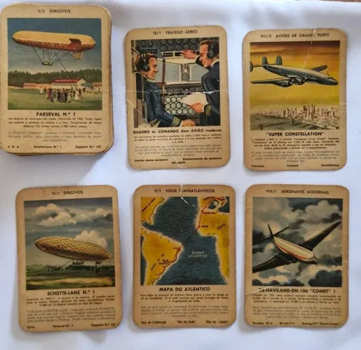Jogo de cartas Quarteto Conquista do Ar. 36 cartas . Estrela 1960 . Raríssimo.