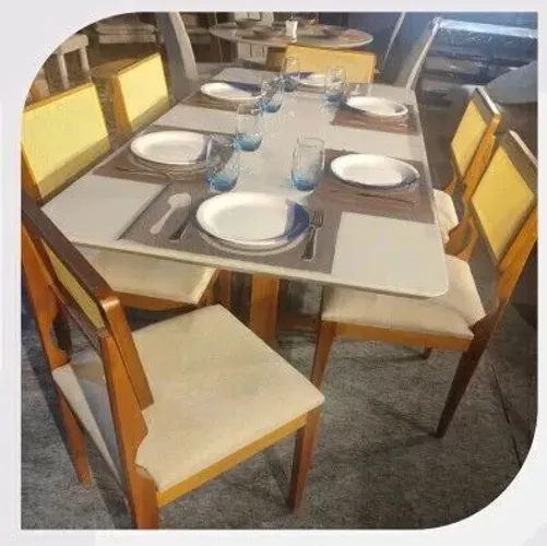 Mesa Jasmin com 6 Cadeiras Rafaela 1,60m