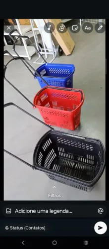 CESTA PLASTICA COM RODAS AVISTA 160.00 ZAP * 
