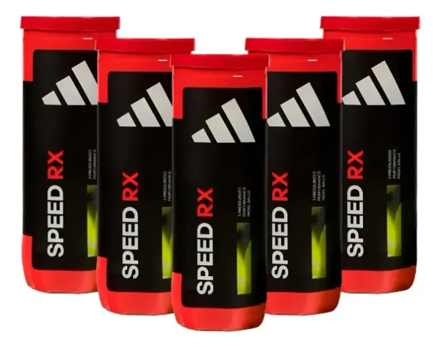 5 TUBOS NOVOS BOLA DE PADEL ADIDAS SPEED RX 15 BOLAS