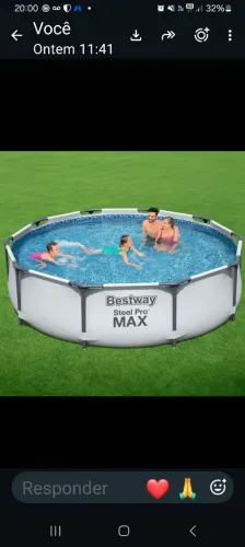 Piscina Estrutural Redonda 4.678L Bestway<br>4.9 (21)<br>R$ 749 valor pago sodimac