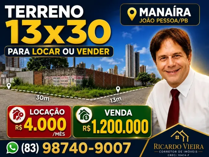Terreno aluguel ou venda Manaira