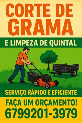 Limpeza de quintal com roçadeira e carretinha