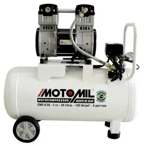 Compressor Odontologico - Cmo 8/50br Isento De Óleo - 8 Pés 50 Litros 120 libras 2hp 220v