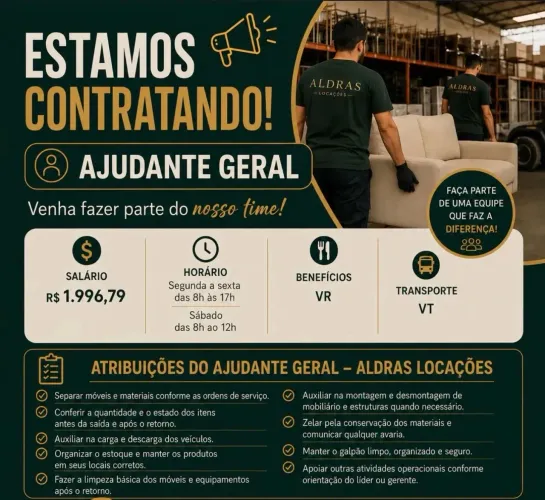 Contrata-se Ajudante Geral
