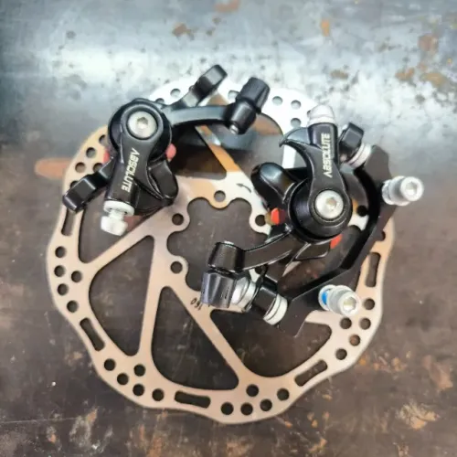 Kit Freio Disco Bike Mecânico Disco Pinça Rotor 160 Absolute