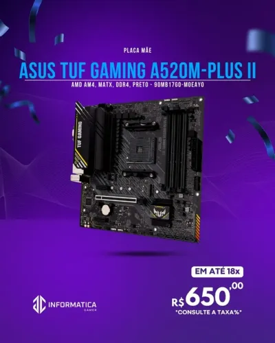 PLACA MÃE ASUS TUF GAMING A520M-PLUS II