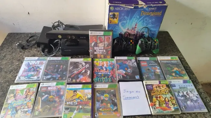 XBOX 360 c/ KINECT COM 15 JOGOS INCLUSOS
