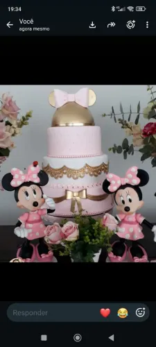 2 esculturas Minnie Rosa Porcelana Fria