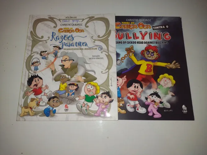 2 livros cabeça oca (" razões para viver " e " cabeça oca contra o bullying")