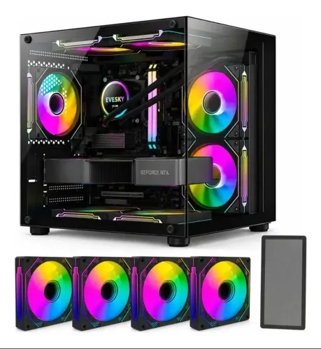 GABINETE HAYOM PRETO + 4X FANS