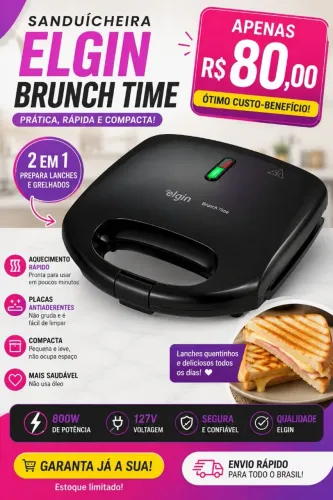 SANDUICHEIRA ELGIN BRUNCH TIME ? R$ 80,00 ? nova e lacrado 
