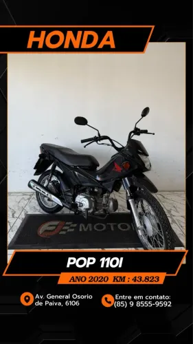 Honda pop 110i ano 2020, Aceitamos cartões e financiamento bancário 