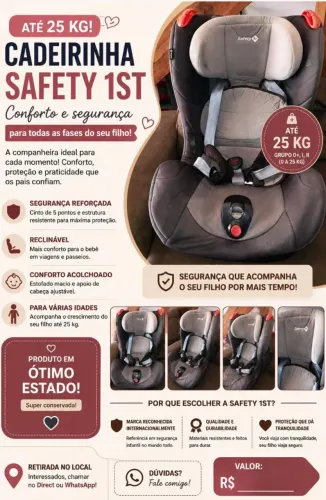 Cadeira infantil safety
