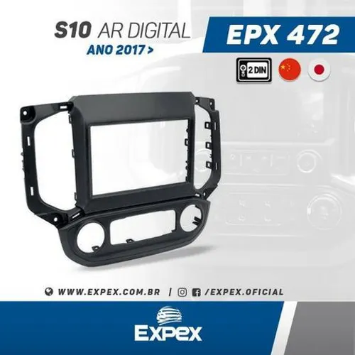 Moldura Expex Nova Chevrolet S-10 Ar Digital 2017 em diante