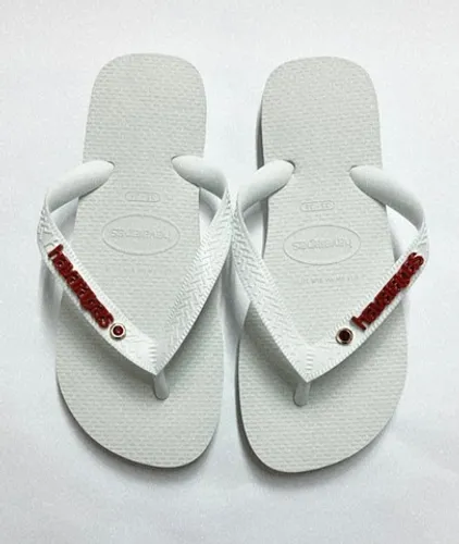 Havaianas top com plaquinha e ponto de luz