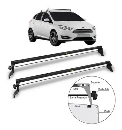 Rack Teto Ford Focus 2014 à 2017 Hacht - Preto Material Aço - VP 978