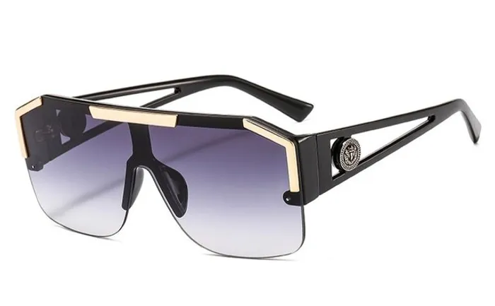 Óculos preto máscara estilo versace