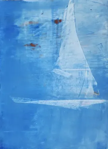 Pintura acrílica sem moldura - Mar calmo