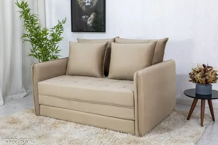 Sofá Cama Noronha 1.57m Bege Até 12x - Frete Grátis