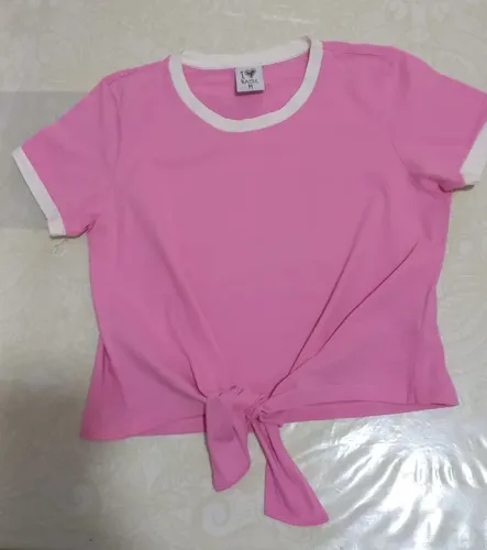 Baby look cropped tam M rosa
